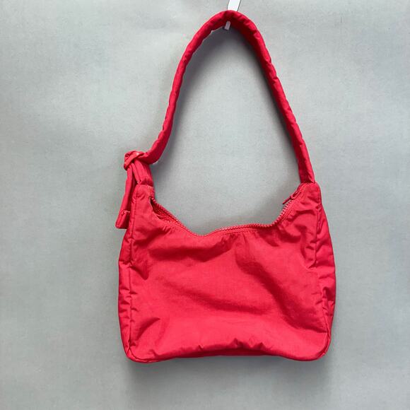 Baggu Mini Nylon Shoulder Bag Candy Apple Red Monochromatic Red Zipper - Picture 12 of 16